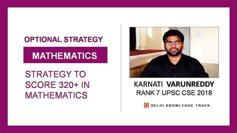 Upsc Optional Strategy How To Score In Mathematics By Varun