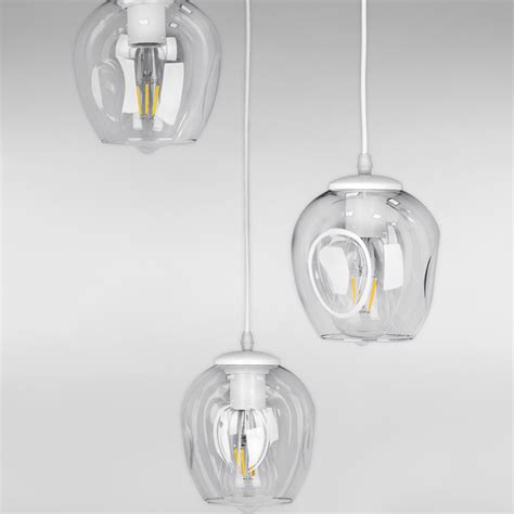 Люстра подвесная Лофт Light House LS-17191F-3 WH+CL (300) белая, плафон ...