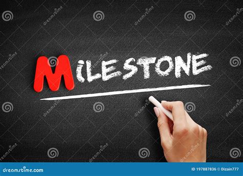 Milestone Text On Blackboard Stock Photo Image Of Accomplishment