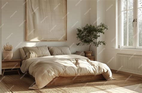 modern minimalist bedroom interior design  large window  natural