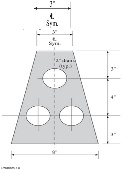 A Thin Steel Plate Having The Dimensions Shown Contains Three 2 In