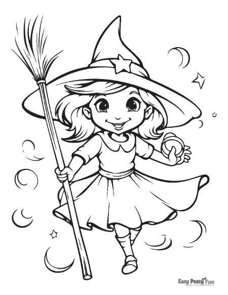 Printable Witch Coloring Pages 30 Sheets Easy Peasy And Fun