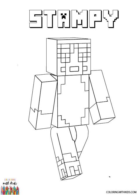 Minecraft Stampy Coloring Page Author Painter Adapted From