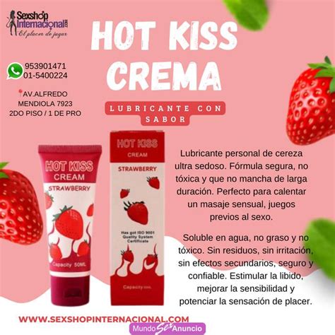 Hot Kiss Crema De Fresa Lubricante Para Sexo Anal Vaginal En Puno