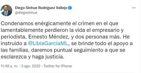 Ernesto M Ndez Condena Gobernador Asesinato De Periodista En San Luis