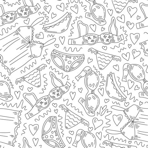 Female Lingerie Doodle Seamless Pattern Vector Art At Vecteezy