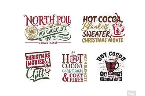 Hot Chocolate SVG Cocoa Bar Christmas With PNG DXF EPS Cut Files Design Bundles
