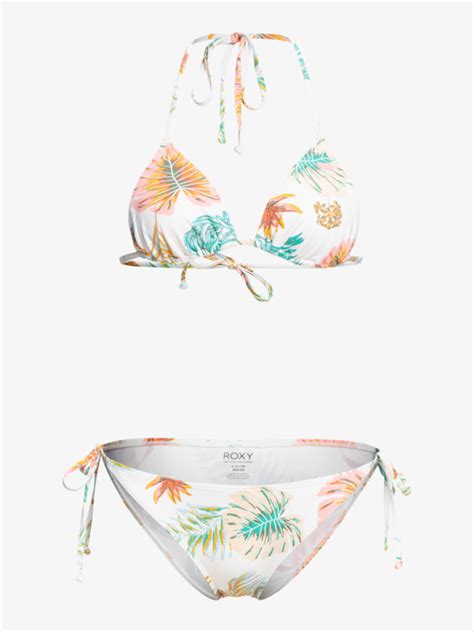 Roxy Into The Sun Tiki Triangle Regular Coverage Bikini Set For Women Roxy