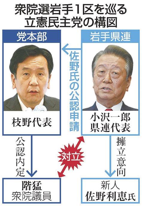 立民 岩手1区公認難航 小沢氏と現職が対立 山陰中央新報デジタル