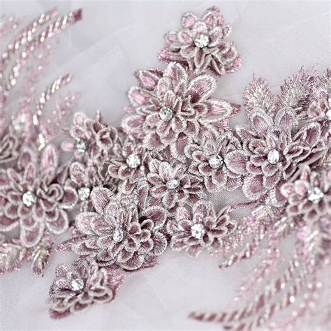 Deluxe Beaded D Flower Applique Lace Cm Large Size Nude Etsy