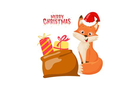 Christmas Illustration Fox T Present Graphic By Povridestudio