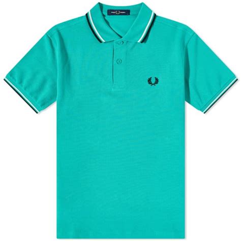 Fred Perry Slim Fit Twin Tipped Polo Dark Mint End Us