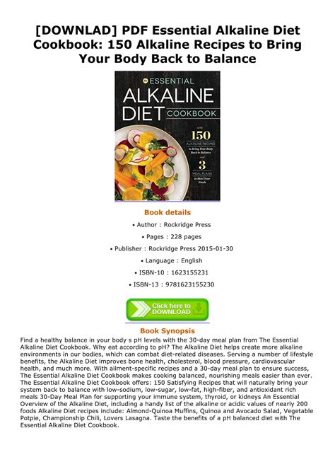 eBOOK - DOWNLAD PDF Essential Alkaline Diet Cookbook 150 Alkaline