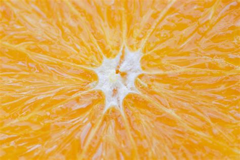 Close Up Of Orange Fruit Texture Slice Orange Background Stock