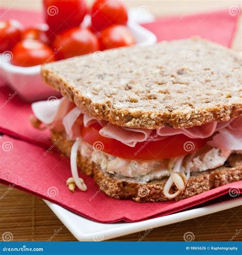 Healthy Ham, Cheese And Tomato Sandwich Royalty Free Stock Image ...