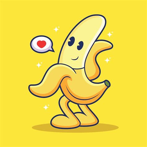 Banane Mignonne Avec Pose Dr Le Dessin Anim Ic Ne De Fruits