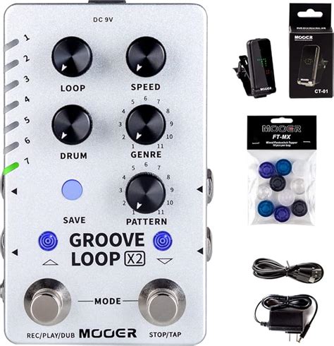 Amazon.com: MOOER Groove Loop X2 Stereo Guitar Looper Drum Machine with ...