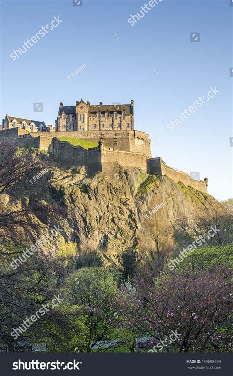 Edinburgh Castle On Castle Rock, Edinburgh, Scotland, The United ...