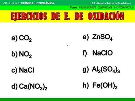 Halla El Estado De Oxidaci N De Los Siguientes Compuestos