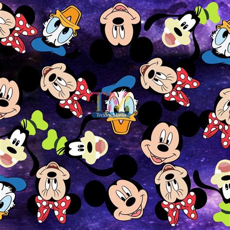 Tecido Tricoline Estampado Mickey E Minnie Universo Elo7