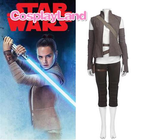 Star Wars The Last Jedi Rey Cosplay Costume Halloween Cosplay Rey Costume Star Wars Suit Rey