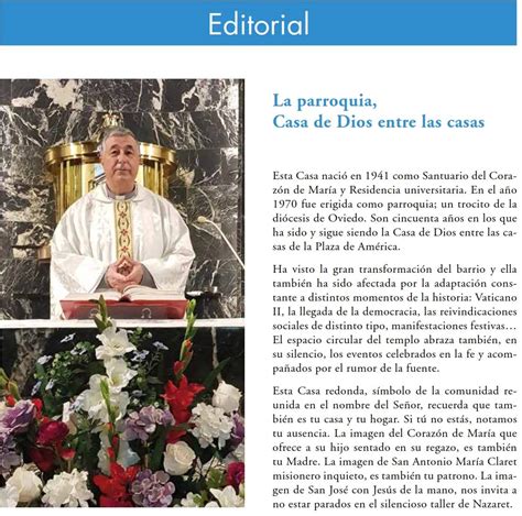 Parroquia Del Coraz N De Mar A Oviedo Revista Conmemorativa Sobre Las