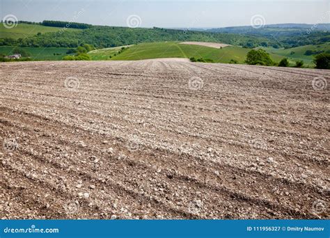 Stony Barren Soil Plowed Field Southern England Uk Stock Image Image