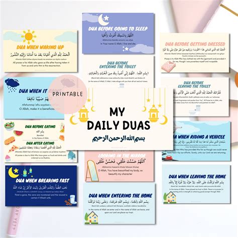 Childrens Daily Dua Cards Daily Duas Dua Islam Islamic - Etsy