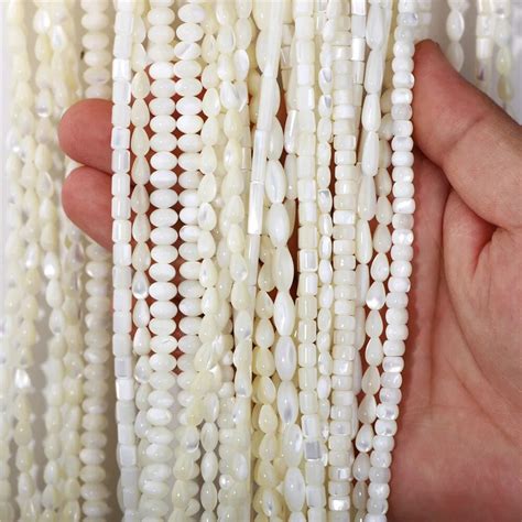 Perles En Nacre Blanche Naturelle Pour Bijoux Coquillage Rond