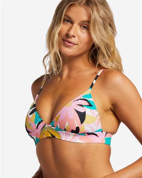 Mujer A Div Banded Top De Bikini Triangular Para Mujer Black Multi 3