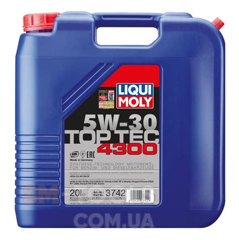 Моторное масло Liqui Moly Top Tec 4300 5W-30 20л заказать в Киеве ...