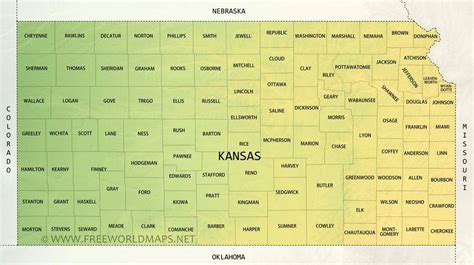 Map Of Kansas Counties Printable