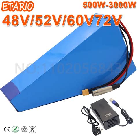 ♀18650 Ebike Battery 48v 52v 20ah 30ah 35ah 40ah 60v 30ah 72v 25ah Triangle Battery Pack For