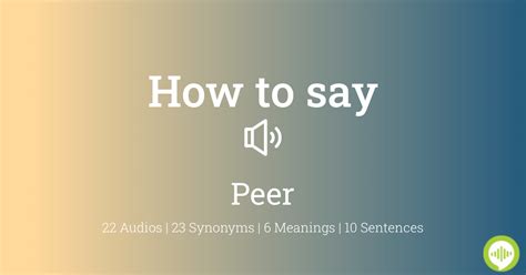 how to pronounce peer
