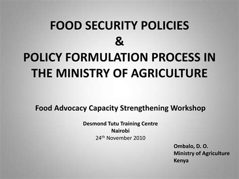 Ppt Food Security Policies And Policy Formulation Process In The