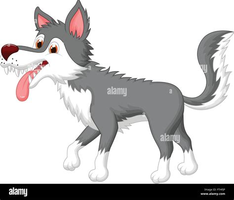 Cute wolf cartoon Stock Vector Image & Art - Alamy