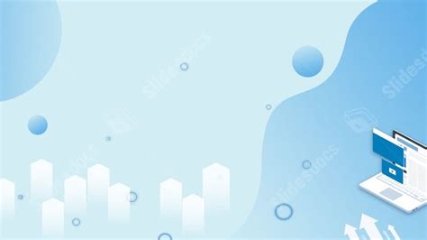 Blue Computer Business Style Stereoscopic Powerpoint Background For