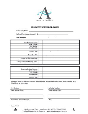 Resident Referral Template Doc Template Pdffiller