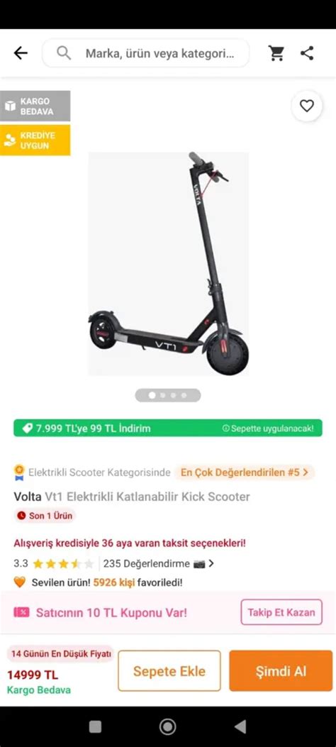 VOLTA VT1 ELEKTRİKLİ SCOOTER - Diğer - 1678674332