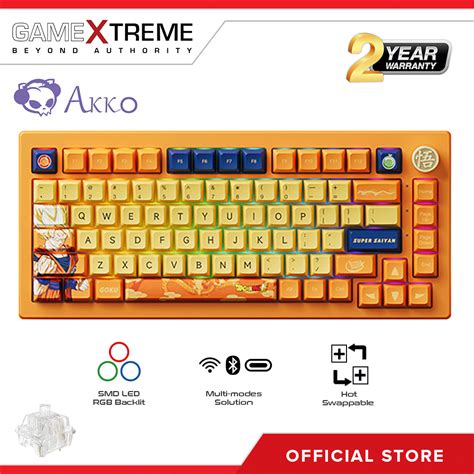 Akko Dragon Ball Super Goku B Plus Tri Mode Rgb Hot Swappable Mechanical Keyboard Shopee