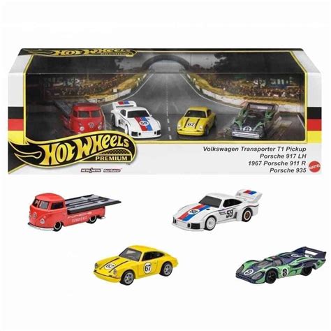 Набор из четырех Машинок Hot Wheels Premium Display Set Porsche VolksWagen
