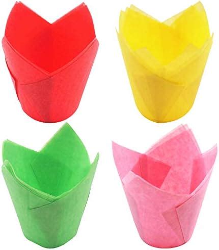 Muffin Cases 200 Pieces Tulip Baking Paper Cups Baking Cases Cupcake