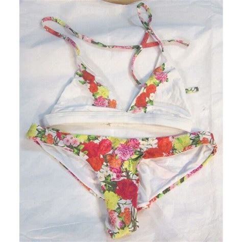 Pilyq Swim Nwot Pilyq White Floral Triangle Cheeky Bikini Swim Set