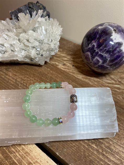 Rose Quartz And Green Aventurine Natural Quality Crystal Etsy