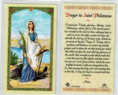 Saint Philomena Prayer Card