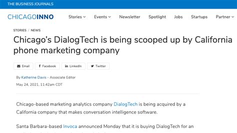 Invoca On Twitter Invoca Has Acquired Chicago Based Dialogtech A