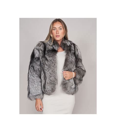 Full Pelt Silver Fox Fur Jacket Fursource