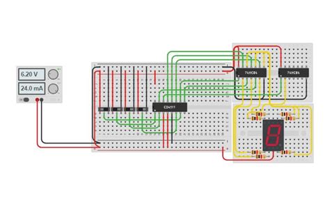 Circuit Design Decodificador 7 Segmentos Tinkercad