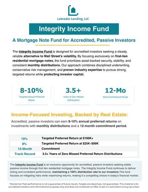 Download Our Integrity Income Fund Overview PDF - Labrador Lending