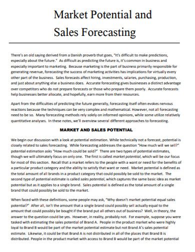 Sales Forecast Examples Format Doc Pdf